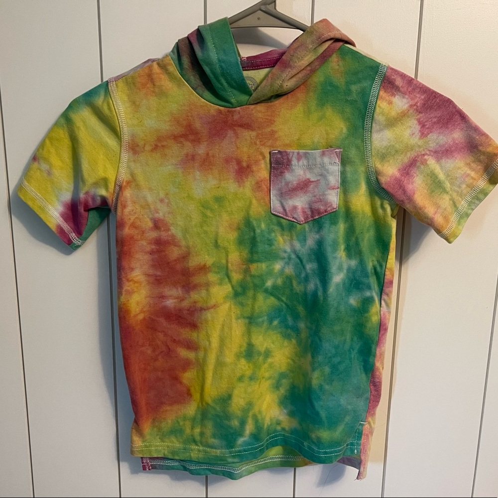 Boys Tie Dye Hooded T Shirt